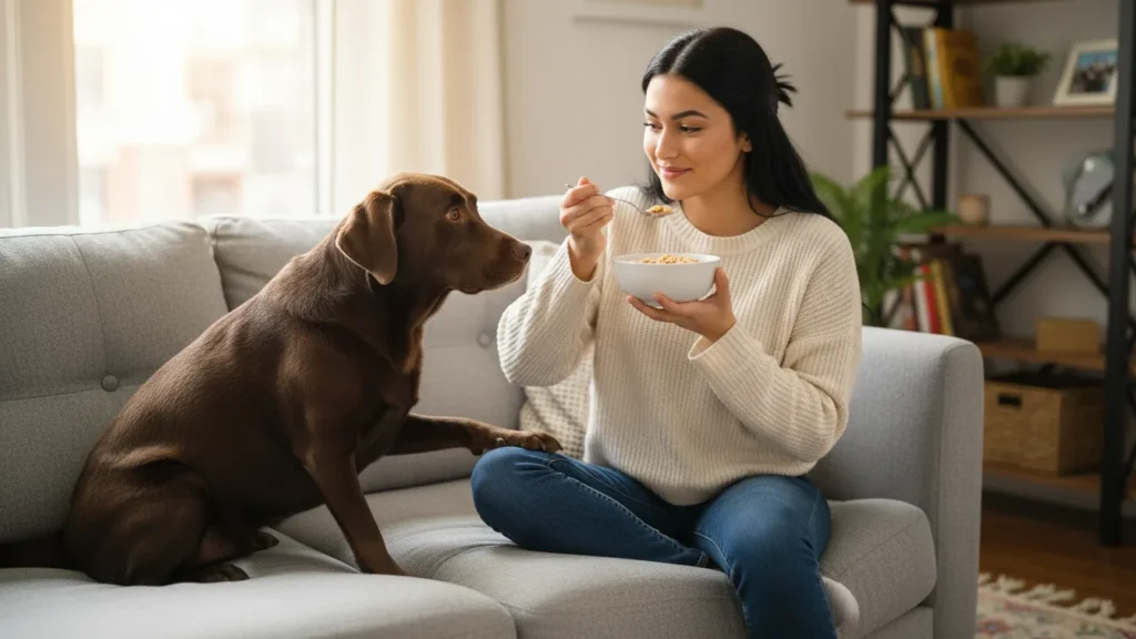Why Dogs Watch You Eat Every Bite — The Deep Instinct Behind That Unblinking Stare
